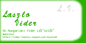 laszlo vider business card